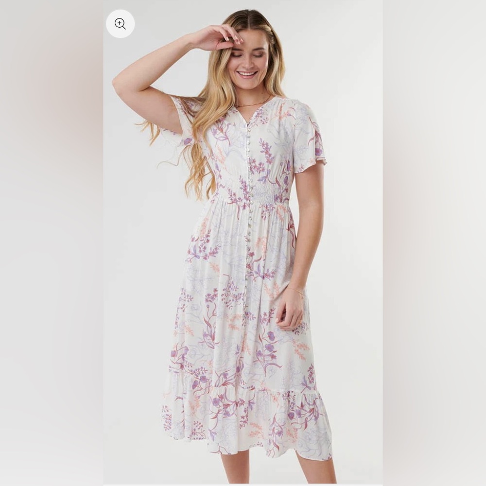 Jenna Floral Short Sleeved Dress